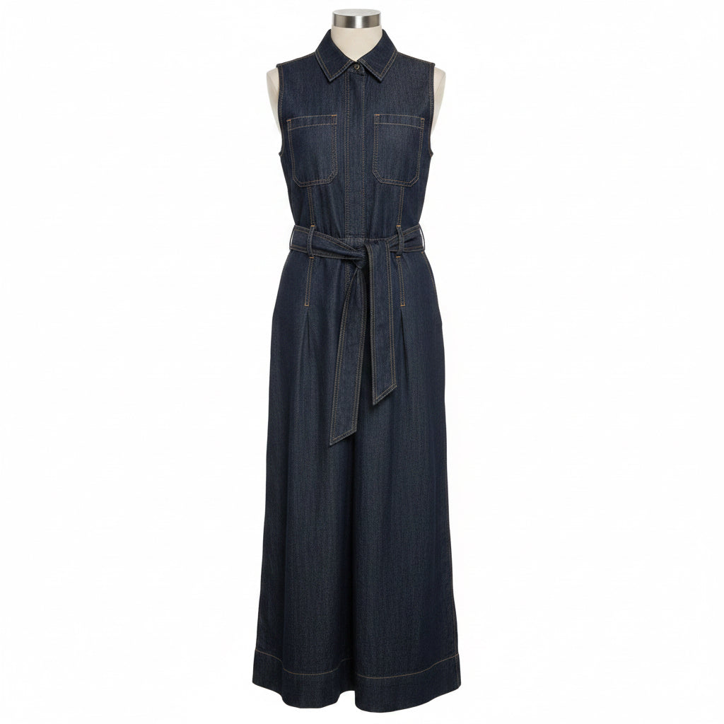 Free Assembly Denim Culottes Jumpsuit, XS