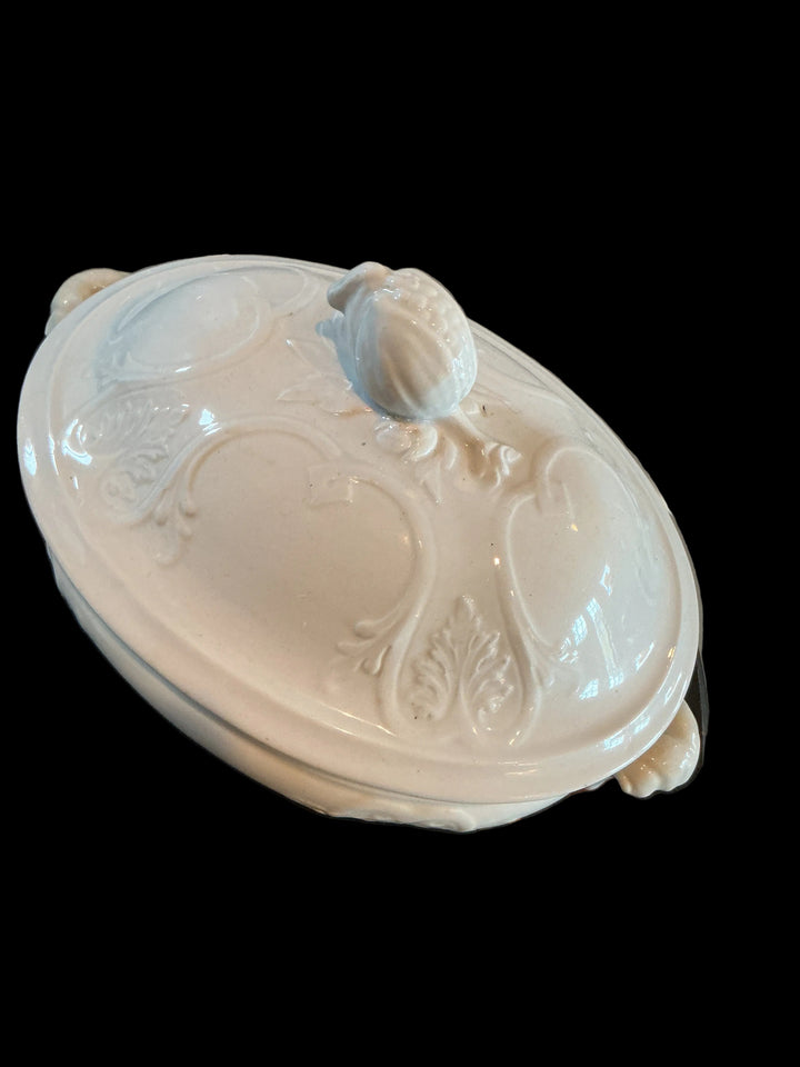 White Ironstone Tureen, antique mid 1800’s