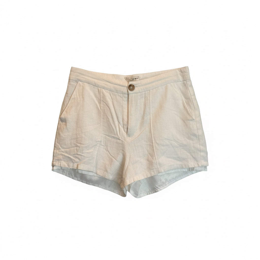 ee Some Cream Linen Shorts, Size S