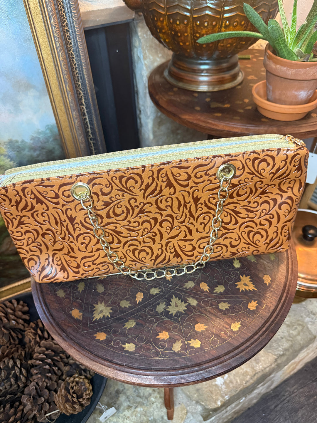Embossed floral western bag