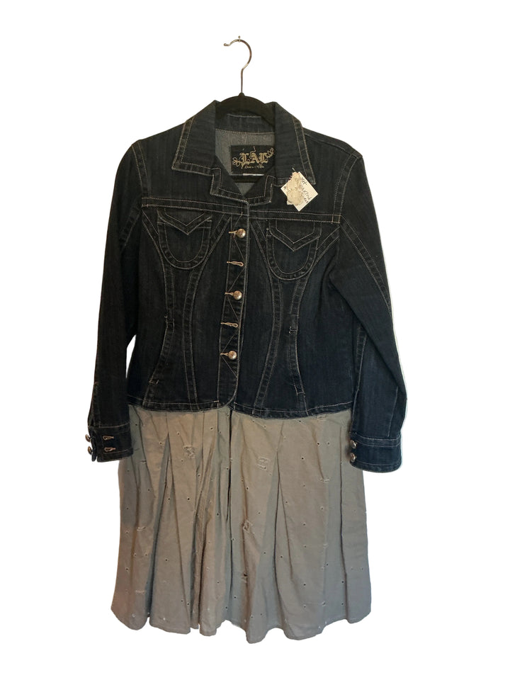Custom Denim Jacket with Attached Skirt
