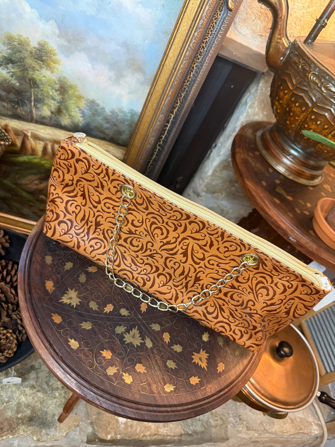 Embossed floral western bag