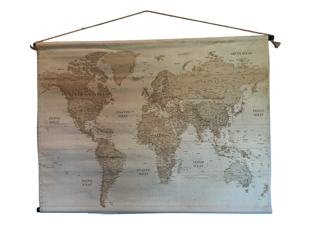 Vintage Canvas World Map