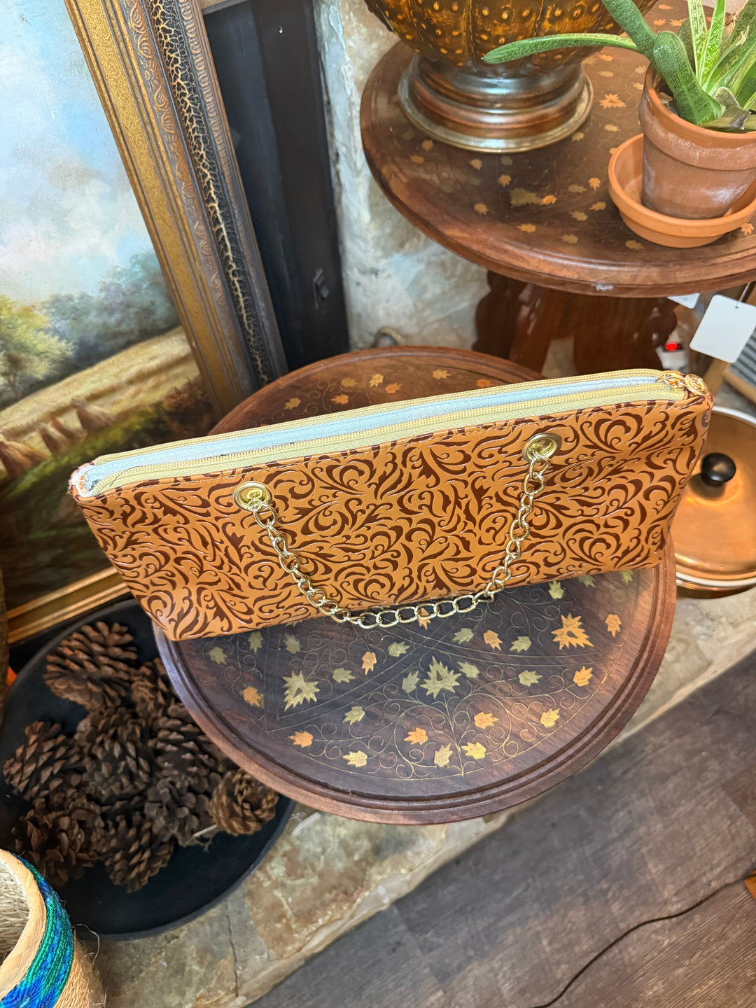 Embossed floral western bag