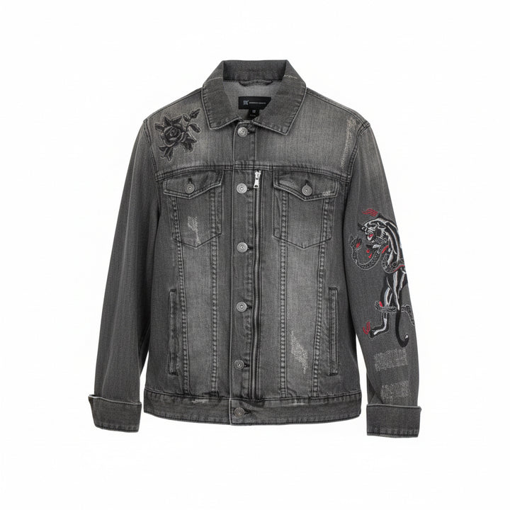 Embroidered Denim Jacket, M