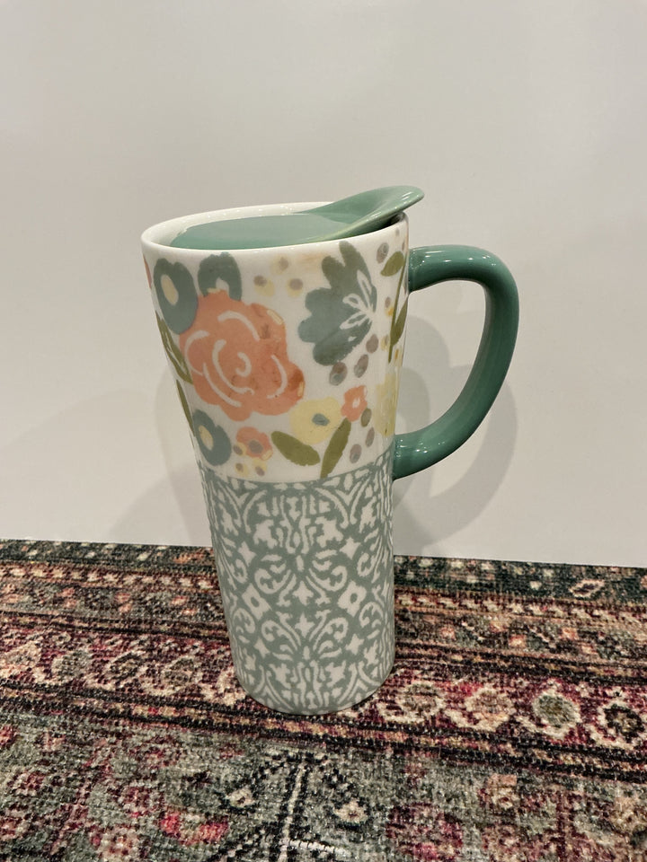 Ceramic Floral Travel Mug