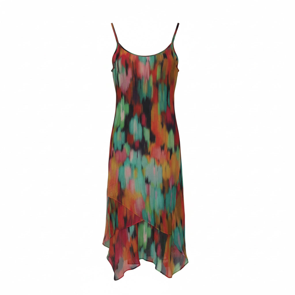 Colorful Print Summer Dress, Size S