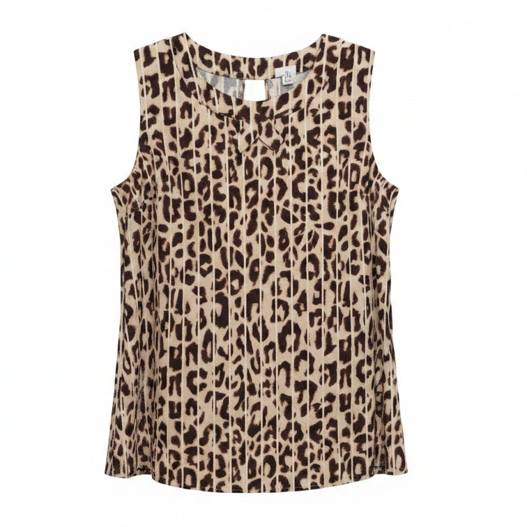 Cabi Ginger Leopard Strips Sleeveless Top, Small