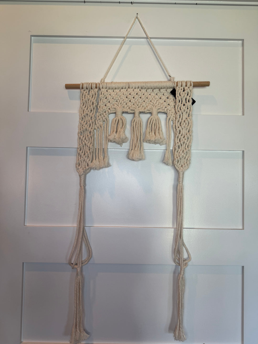 Boho Macramé Wall Hanging Tapestry Cream Cotton Fiber Art Décor