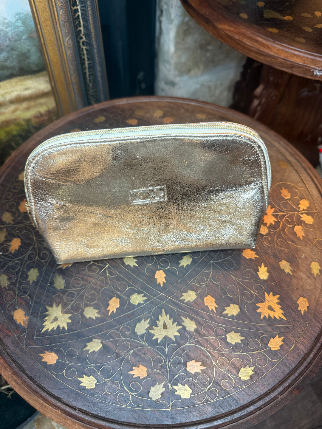 Gold Metallic Cell Cosmet Bag