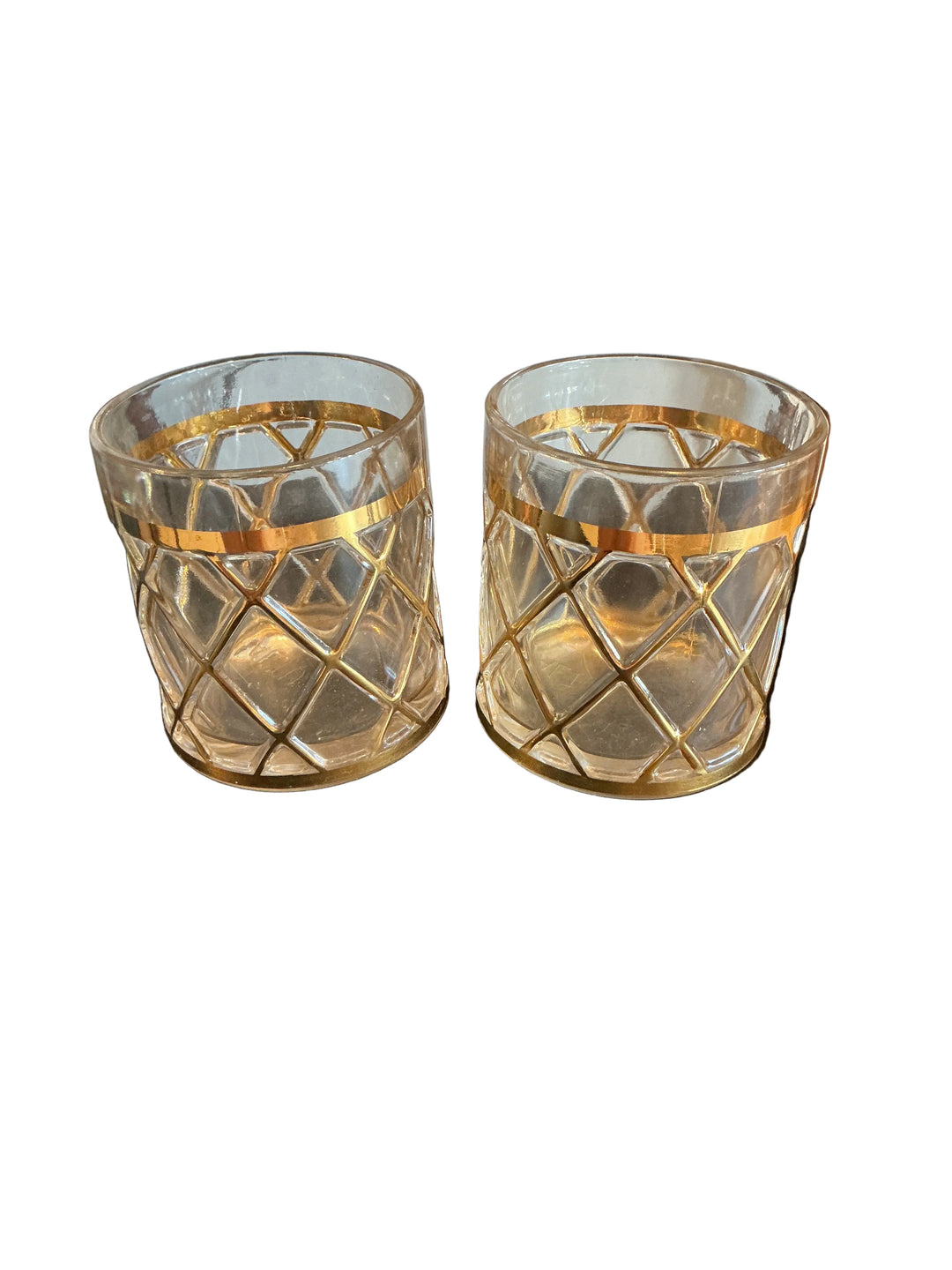 Joseph Altuzarra 18k Gold Lattice Lowball Glasses, Vintage