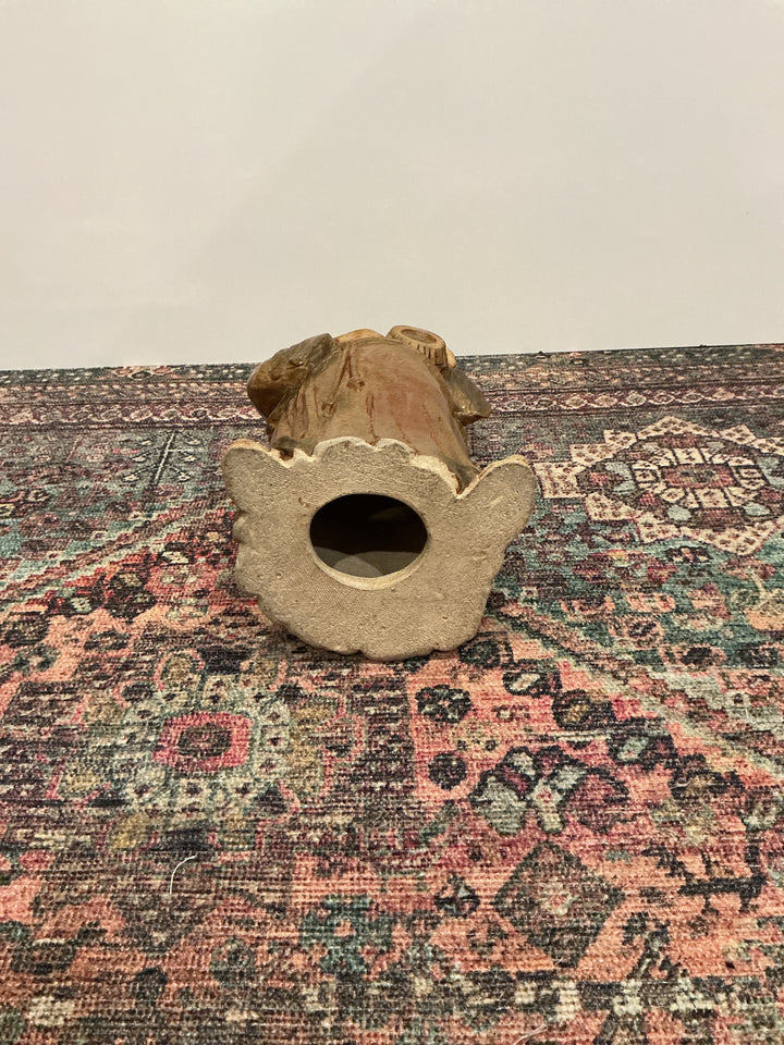 Hand carved drunk monk statue