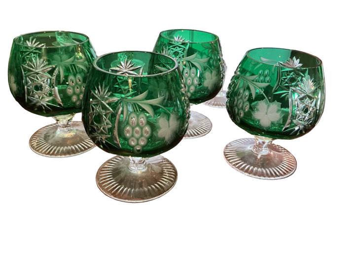 Set of Emerald Green Traube Crystal