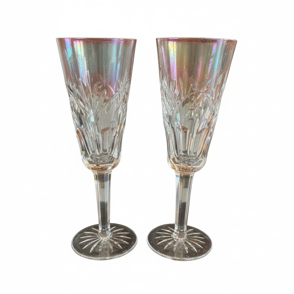 Waterford Crystal Ashling Pattern Champagne Flutes