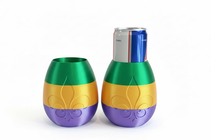 Mardi Gras 12 oz Skinny Can Koozies