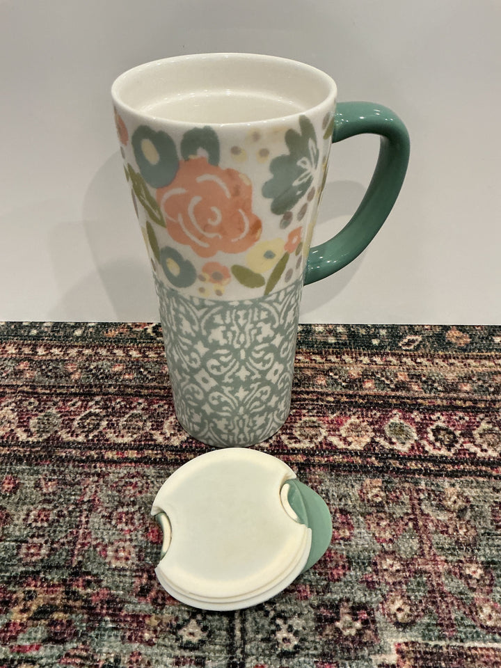 Ceramic Floral Travel Mug
