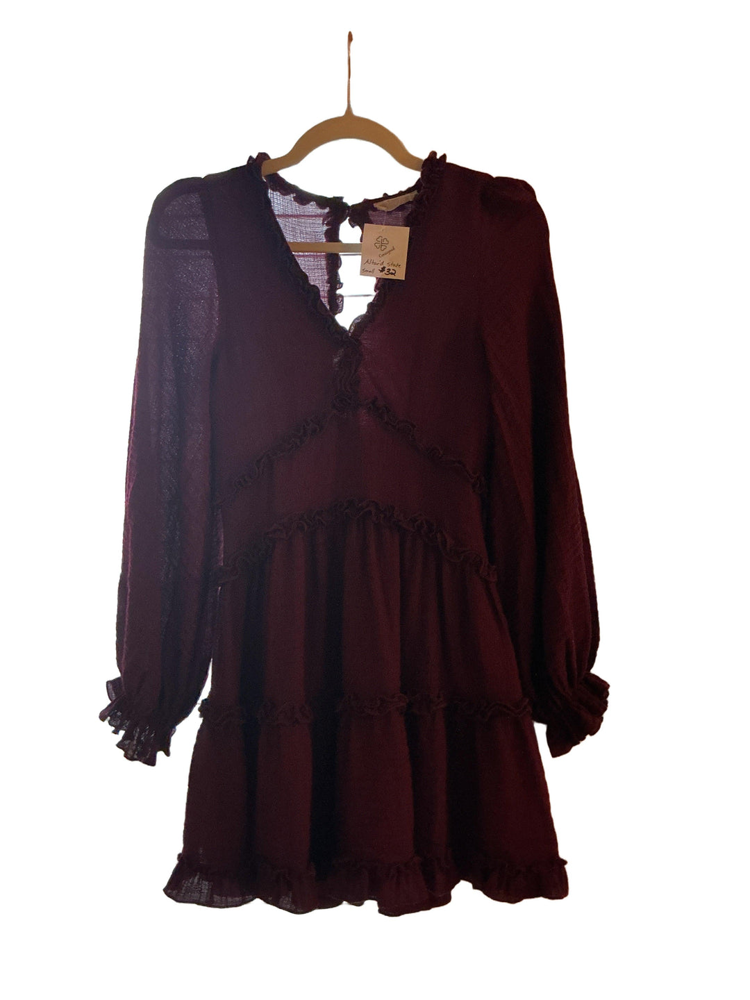 Altar'd State Burgundy Lace Evening Dress