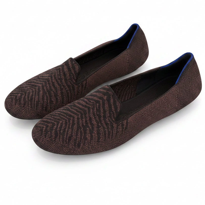 Rothy’s Zebra Print Metallic Slides, 8