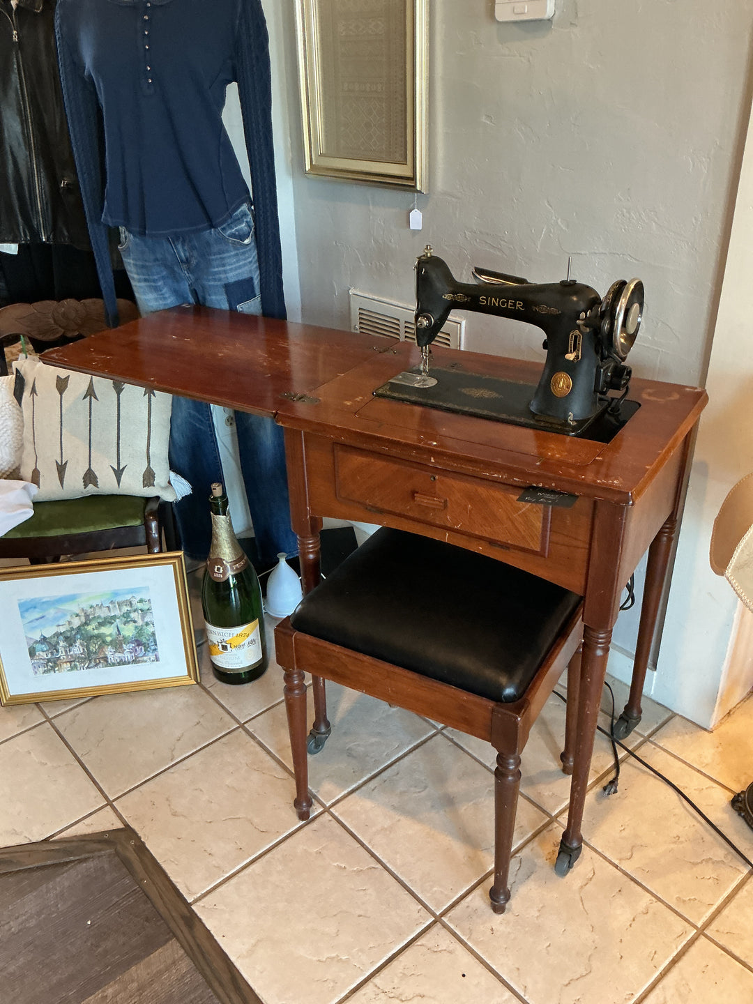 RARE 1955 Singer Sewing Machine Set—Working!