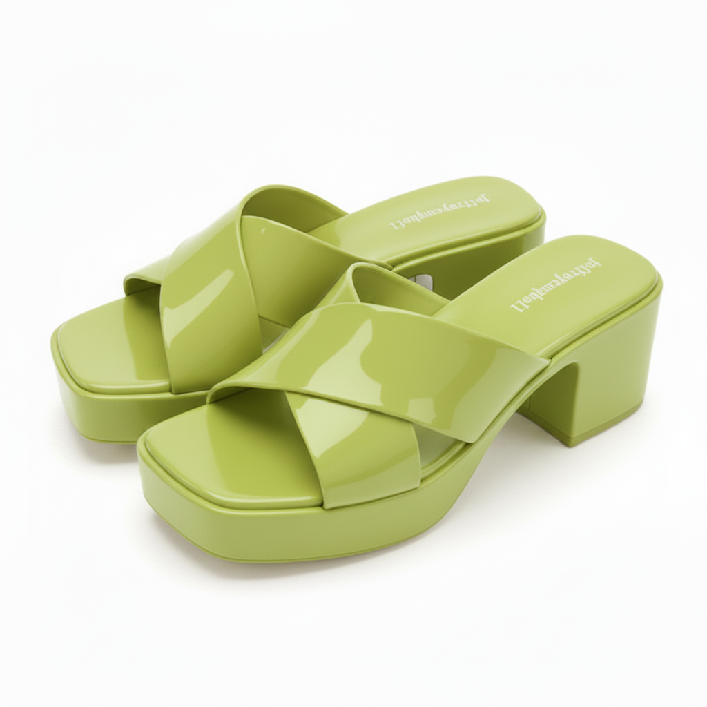 Jeffrey Campbell Bubblegum Jelly Slides Green