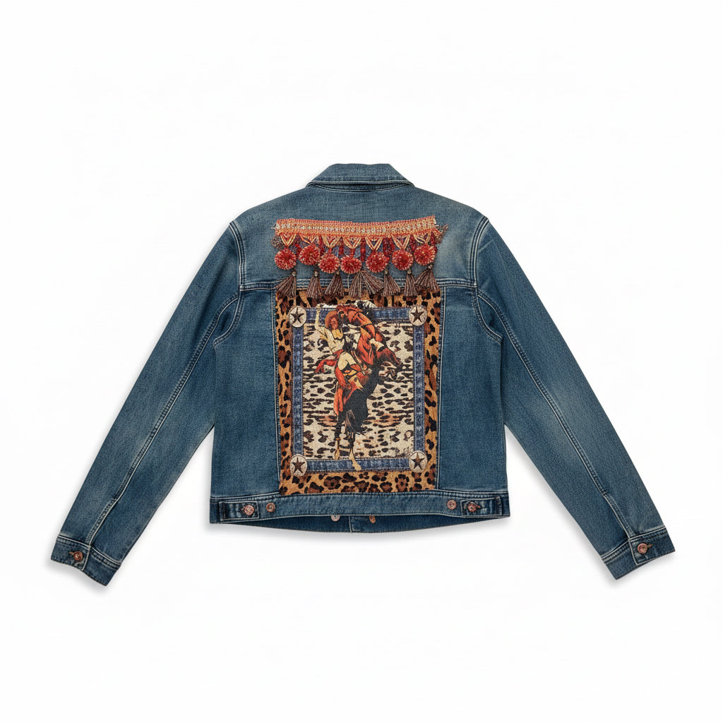 Denim Jacket With Rodeo Appliqué