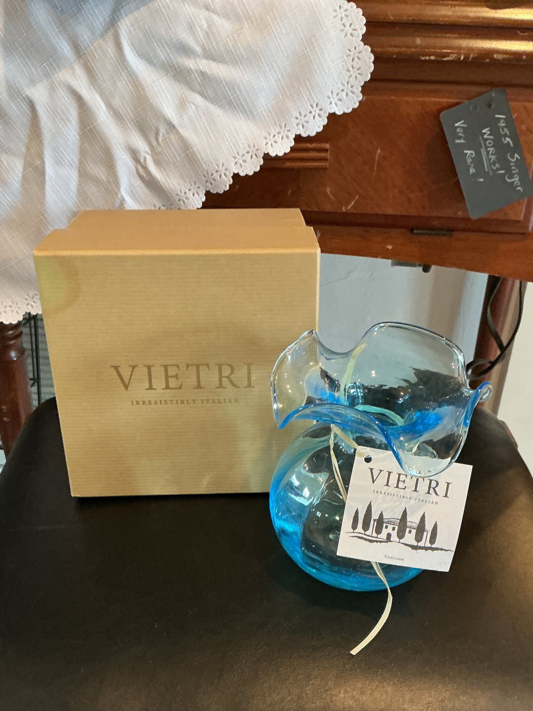 Vietri Italian Handcrafted Blown Glass Vase