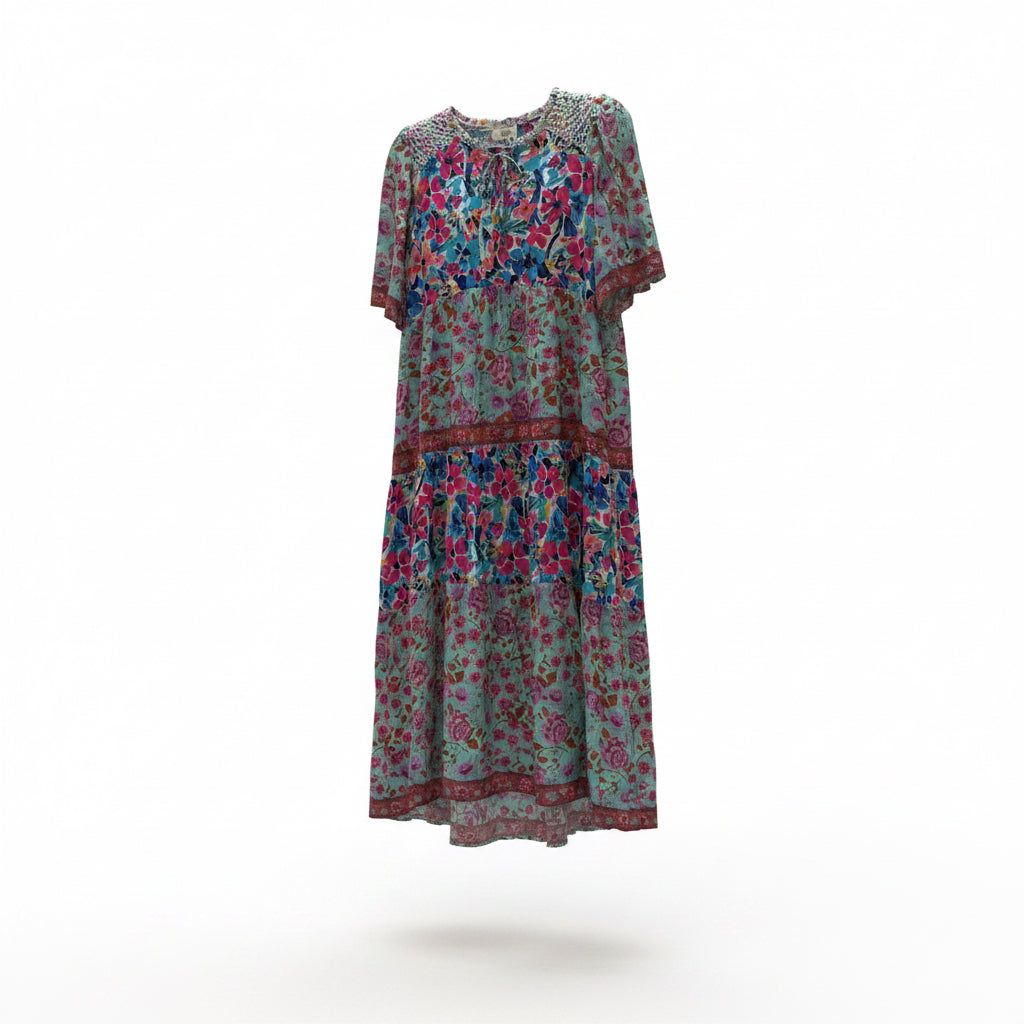 Umgee Floral Boho Dress, Small