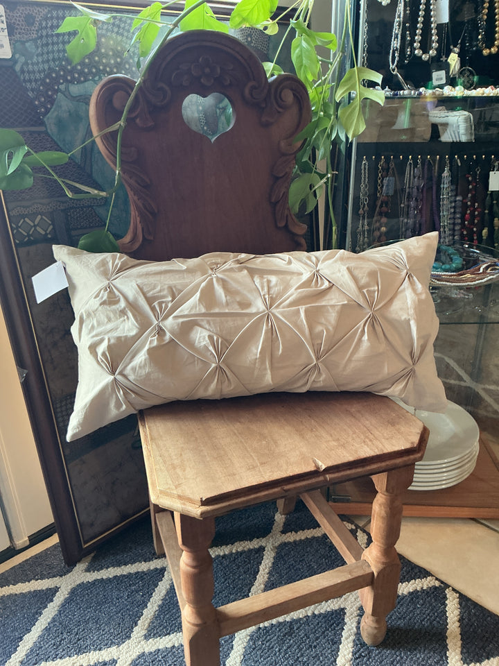 Sateen Pintuck Lumbar Pillow w/ Down Insert