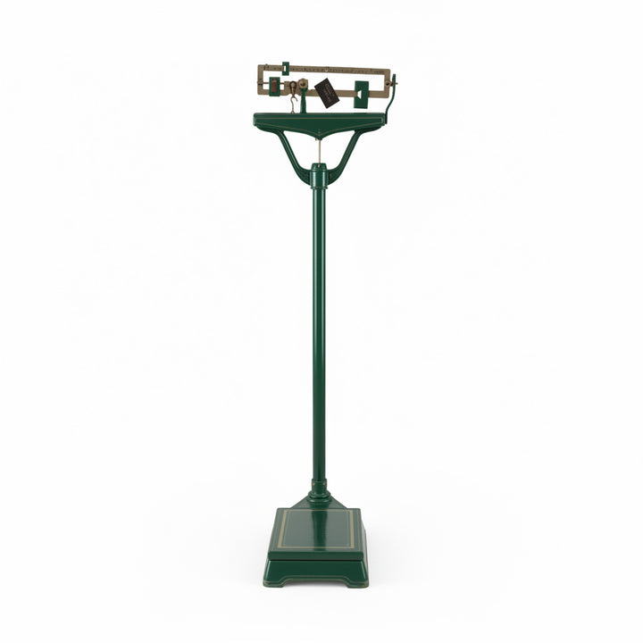 Antique Standing Scale. Green and Gold.