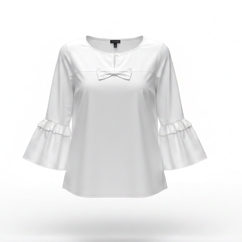 White Talbots bell sleeve blouse, Small