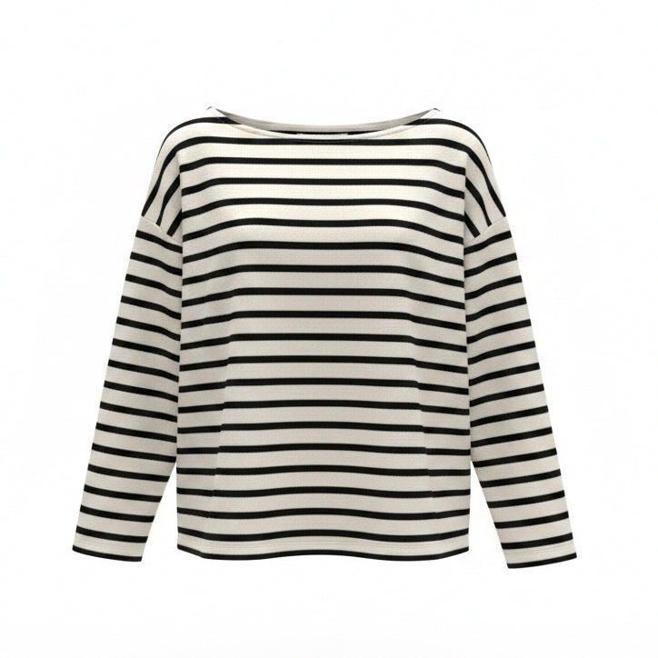 Spanx Brand Striped Boatneck Top, Small