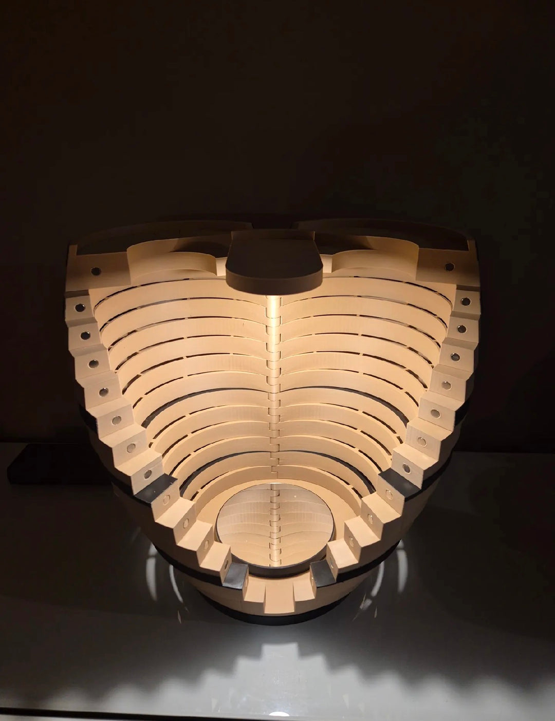 Whiskey Barrel Display Case - 3D Printed LED Lighted Bar Decor w/ Rotating Stand