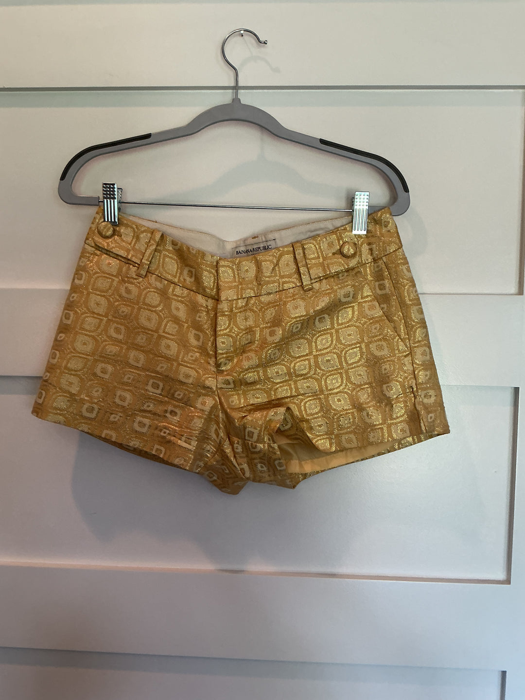Banana Republic gold metallic shorts