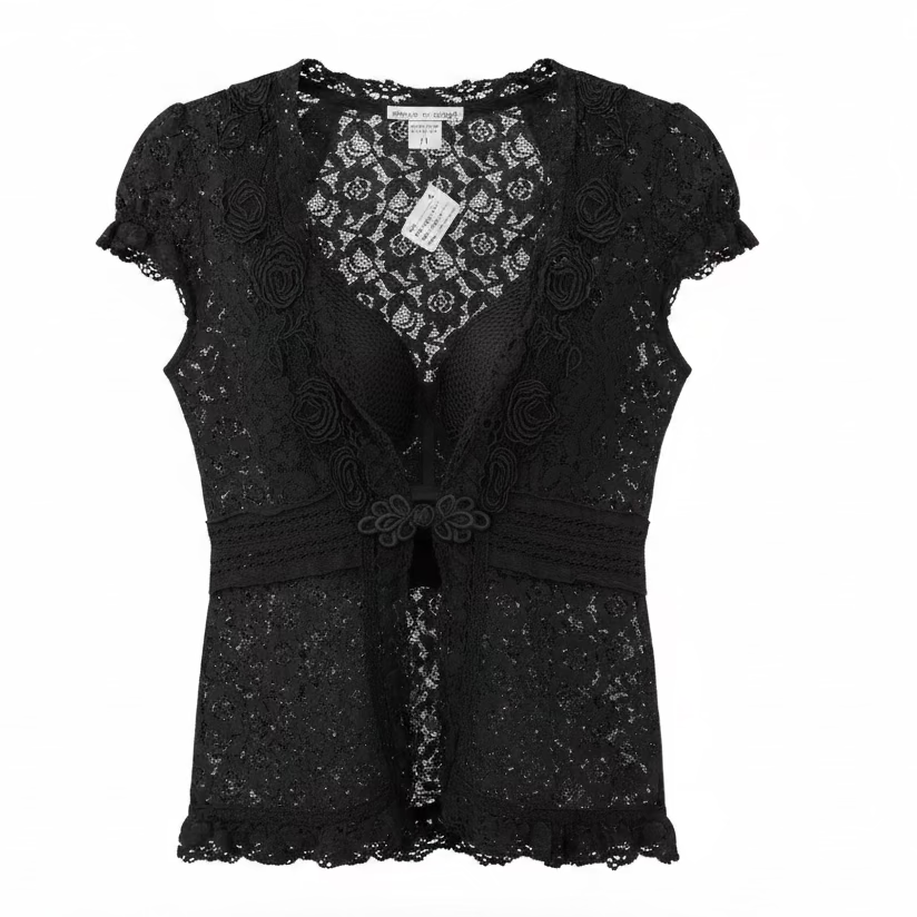 Black Peter Nygard lace top, size 6