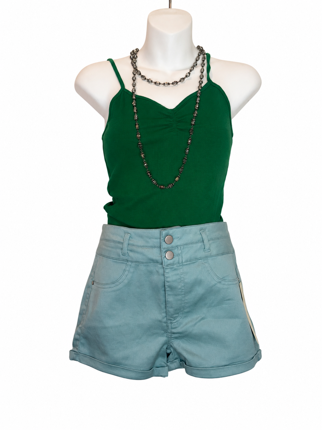 Love Fire Seafoam High Rise Cuffed Shorts (Size 7)
