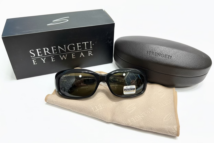 Serengeti Shiny Black Sunglasses