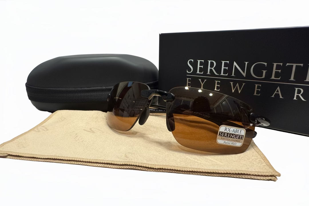 Serengeti Shiny Black Erice Sunglasses