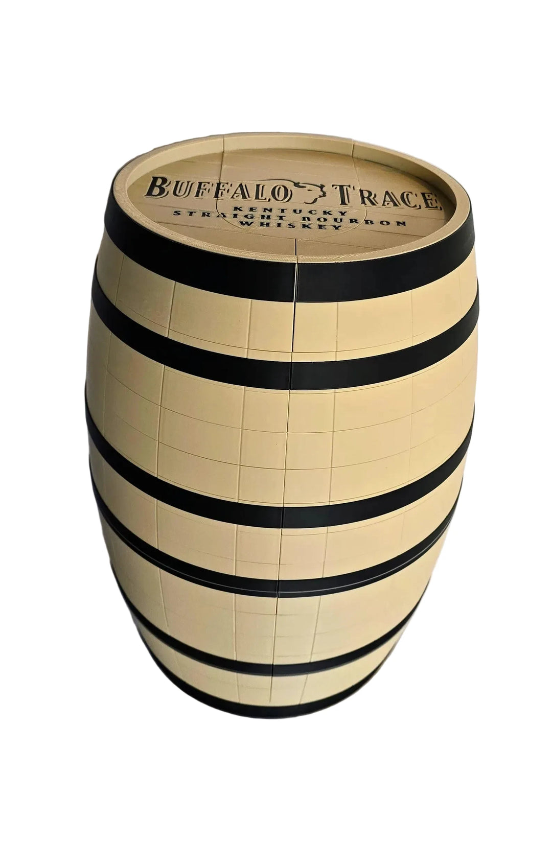 Whiskey Barrel Display Case - 3D Printed LED Lighted Bar Decor w/ Rotating Stand